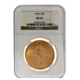 1928 MS63 Saint Gaudens $20.00 Gold Double Eagle