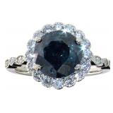 14kt Gold 3.61 ct Fancy Blue Diamond Ring