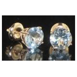 14kt Rose Gold 2.35 ct Aquamarine Stud Earrings