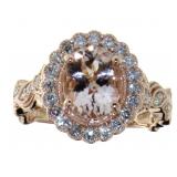 14kt Rose Gold 2.40 ct Morganite & Diamond Ring