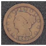 1849 Braided Hair Copper Large Cent