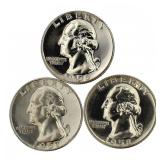 1956-57-58 Washington Proof Silver Quarter