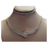 14k Gold 4.61 ct Baguette Diamond Evening Necklace