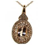 10kt Rose Gold Morganite & Diamond Necklace