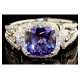14kt Gold 2.71 ct Tanzanite & Diamond Ring