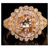 14kt Rose Gold 2.34 ct Morganite & Diamond Ring