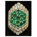 14kt Gold Natural 5.44 ct Emerald & Diamond Ring