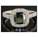 14kt Gold 1.62 ct Fancy Green Diamond Ring