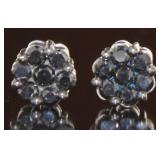 Natural 2.00 ct Black Diamond Cluster Earrings