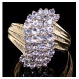 Genuine 1.70 ct Tanzanite & Diamond Ring