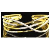 Elegant Diamond Accent Cuff Bracelet