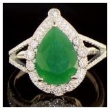 Pear Cut 4.88 ct Emerald Dinner Ring