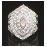 Marquise Cut Large 1.00 ct Diamond Cocktail Ring
