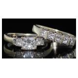 14kt Gold Princess Cut 1.75 ct Diamond Bridal Set 14kt Gold Princess Cut 1.75 ct Diamond Bridal Set