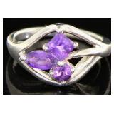 Genuine Fancy Cut Amethyst Designer Ring Genuine Fancy Cut Amethyst Designer Ring