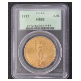 1922 St. Gaudens MS62 $20.00 Gold Double Eagle 1922 St. Gaudens MS62 $20.00 Gold Double Eagle