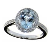 14kt Gold 1.96 ct Oval Aquamarine & Diamond Ring 14kt Gold 1.96 ct Oval Aquamarine & Diamond Ring