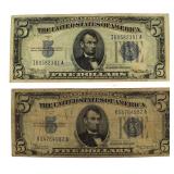 1934.A Blue Seal $5.00 Silver Certificate 1934.A Blue Seal $5.00 Silver Certificate