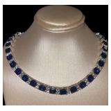 Elegant Cushion Cut 34.85 ct Sapphire Necklace Elegant Cushion Cut 34.85 ct Sapphire Necklace