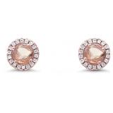 Round 2.60ct Morganite & White Topaz Halo Earrings Round 2.60ct Morganite & White Topaz Halo Earrings