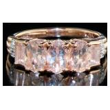 Natural Morganite Past Present Future Ring Natural Morganite Past Present Future Ring