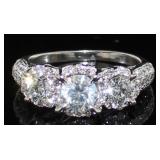 10kt Gold 2.00 ct Past Present Future Diamond Ring 10kt Gold 2.00 ct Past Present Future Diamond Ring