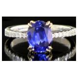 14kt Gold 2.63 ct Sapphire & Diamond Ring 14kt Gold 2.63 ct Sapphire & Diamond Ring