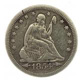 1854 Seated Liberty Silver Quarter Dollar 1854 Seated Liberty Silver Quarter Dollar