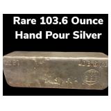 103.76 Ounce Vintage .999 Fine Silver Bar 103.76 Ounce Vintage .999 Fine Silver Bar
