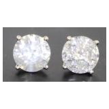 14kt Gold Brilliant 2.18 ct Diamond Stud Earrings