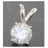 14kt Gold Round Brilliant 1.26 ct Diamond Pendant