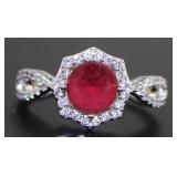 Antique Style Round 2.00 ct Ruby Dinner Ring