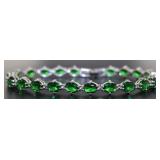 Oval Cut 15.75 ct Emerald Tennis Bracelet