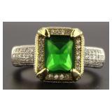 Emerald Cut 3.66 ct Emerald Pave