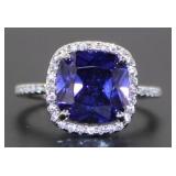 Cushion Cut 2.66 ct Tanzanite Designer Ring