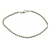 Solid Platinum 7" Rope Twist Bracelet