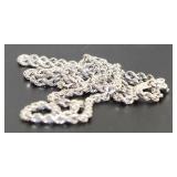 Solid Platinum 20" Rope Twist Necklace