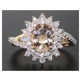 14kt Rose Gold 2.15 ct Morganite & Diamond Ring