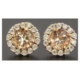 14kt Rose Gold 1.88 ct Morganite & Diamond Earring