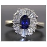 Platinum 1.80 ct Oval Sapphire & Diamond Ring