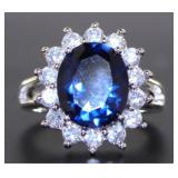 Oval 5.00 ct Princess Diana Style Sapphire Ring