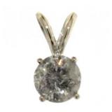 14kt Gold Round Brilliant 1.03 ct Diamond Pendant