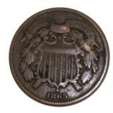 1865 Copper 2 Cent Piece