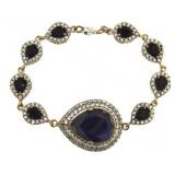 Vintage Style 23.60 ct Pear Cut Sapphire Bracelet