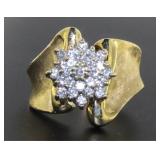 10kt Gold Brilliant 1/2 ct Diamond Cluster Ring