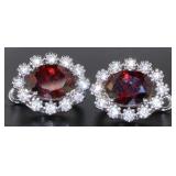 Oval 5.00 ct Ruby French Lock Earrings