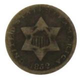 1852 Silver 3 Cent Piece