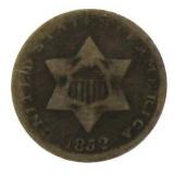 1852 Silver 3 Cent Piece