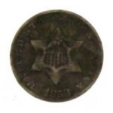 1853 Silver 3 Cent Piece