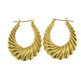 14kt Gold Very Large Shell Hoop Earrings